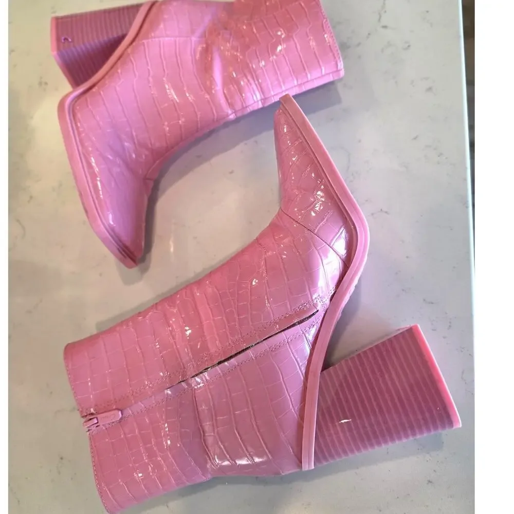Circus /Layla Bootie in Pink Carnation by Sam Edelman/ Chunky Heel
